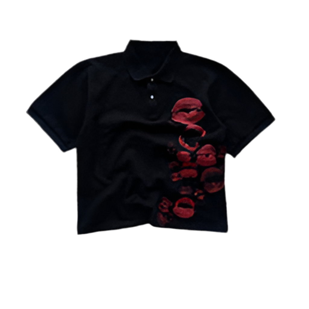 Kisses Polo Shirt Black
