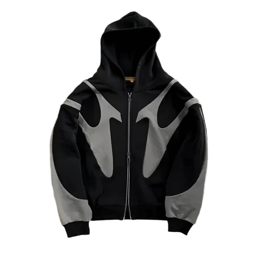 Retro Monochrome Hoodie Black