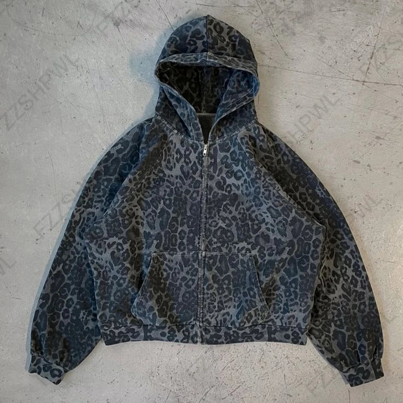Leopard Zip Hoodie