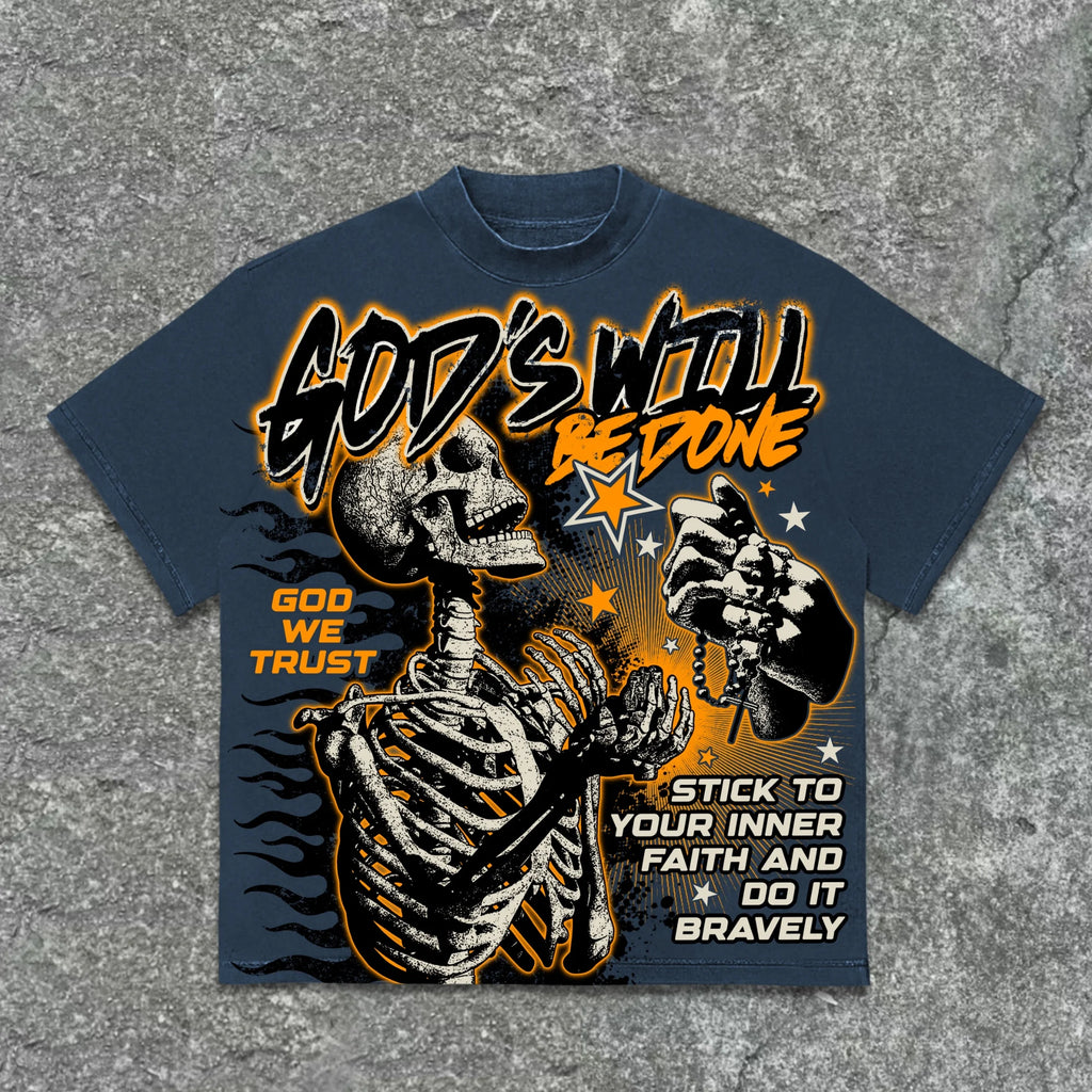 GodSkull Tee Grey