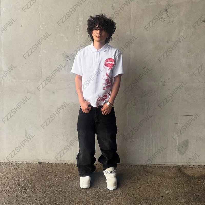 Kisses Polo Shirt White