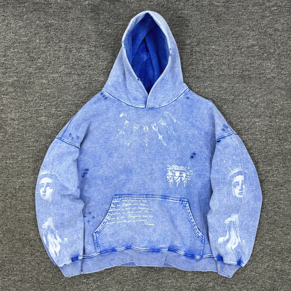 Washed Blue Hoodie