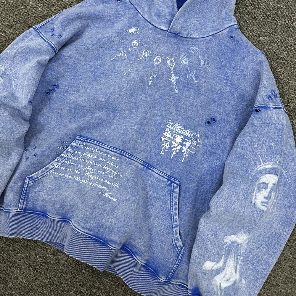 Washed Blue Hoodie