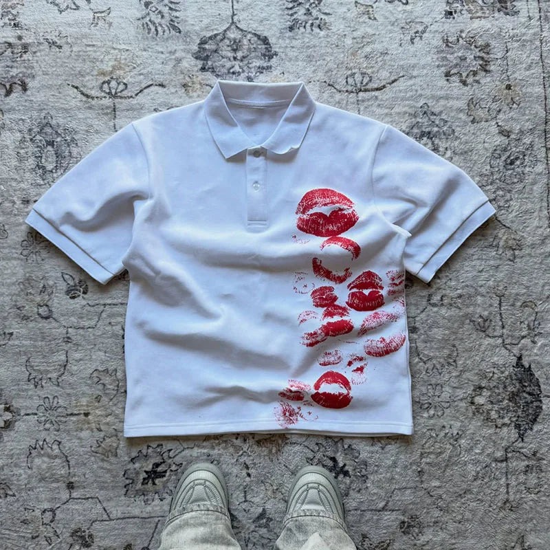 Kisses Polo Shirt White