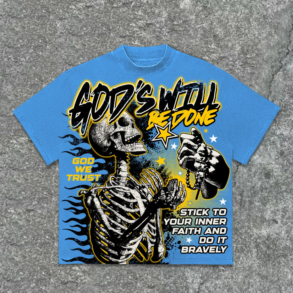 GodSkull Tee Blue